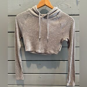 Gymshark Heathered Gray Cropped Hoodie